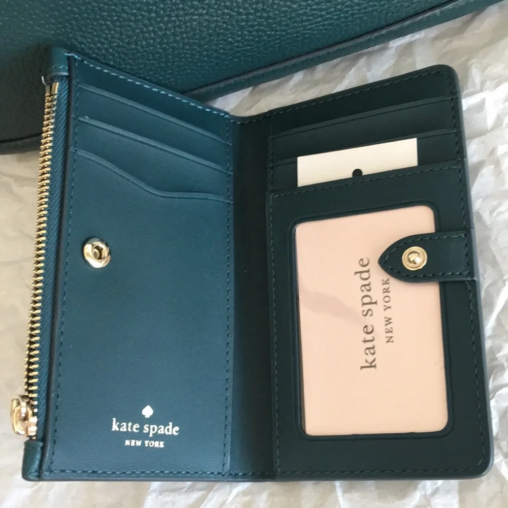 Kate Spade Smoosh Pebbled Leather Crossbody & Leila Leather Wallet (SET) - Picture 12 of 17